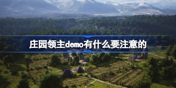 庄园领主demo有什么要注意的？