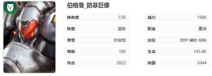 星际52区伯格曼怎么样-伯格曼角色技能属性介绍