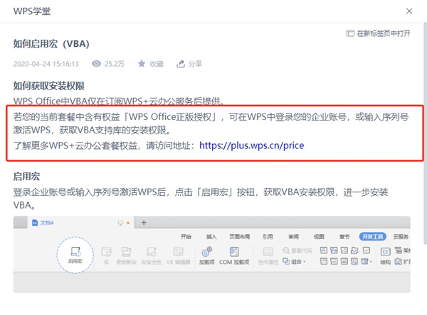 WPS文字是否支持VBA功能