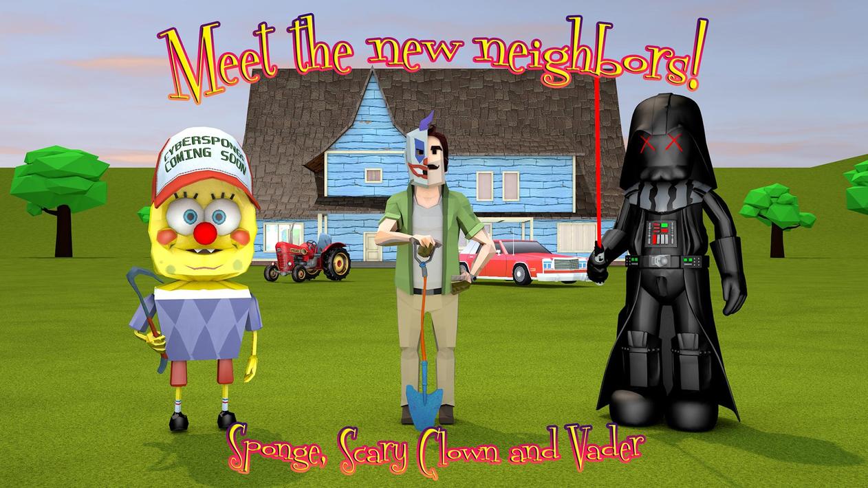 可怕的小丑海绵维德邻居