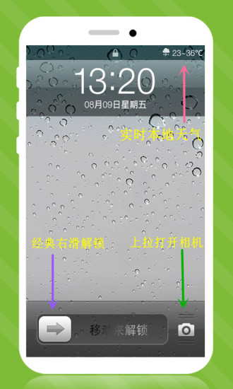 iPhone5s雨滴锁屏