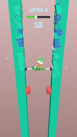 小人用腿撑住墙