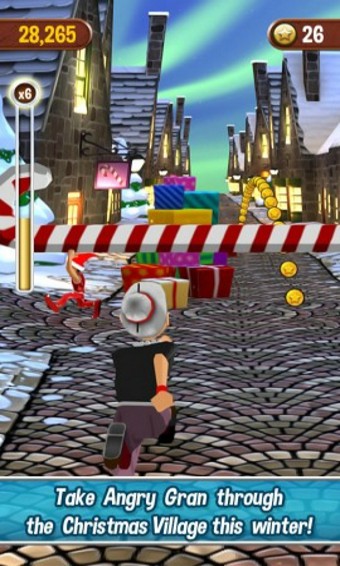 愤怒的老奶奶玩酷跑圣诞版