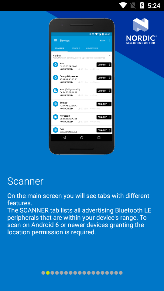 nRF Connect蓝牙扫描连接App