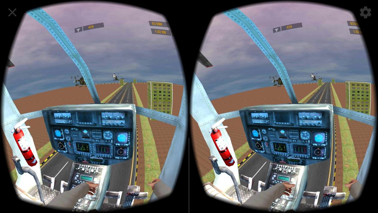 VR城市直升机赛车手