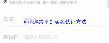 小遛共享如何进行实名认证